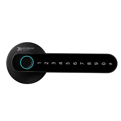 Fechadura Digital KABUM! smart Slim, Preta, Biometria, Controle via app, Senha numérica - KSFD100PT