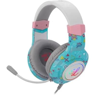 Headset Gamer Redragon Luluca Hylas, RGB, Drivers 50mm, P3, USB, Cinza e Azul - L260RGB