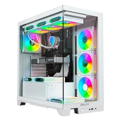 Gabinete Galax Alpha White, Mid Tower, ATX, Frontal de Vidro, Sem FANs, Branco - GLX-ALPHAW-2070