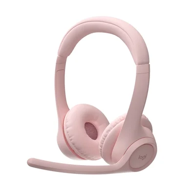 Headset Sem Fio Logitech Zone 300 Com Microfone com Cancelamento de Ruído, Conexão Bluetooth, Bateria Recarregável via USB-C, Rosa - 981-001411