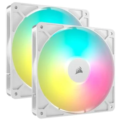 Kit com 2 Ventoinhas Corsair RS140 ARGB, 140mm, PWM, Branco - CO-9050187-WW