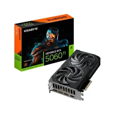 Placa de Vídeo RTX 5060 Ti WINDFORCE 8G Gigabyte NVIDIA GeForce, 8GB GDDR7, 128bits, DLSS, Ray Tracing - GV-N506TWF2-8GD