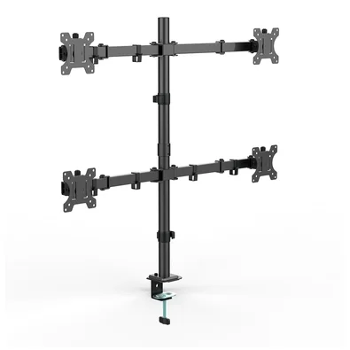 Suporte de Mesa Articulado para 4 Monitores de 13" a 32" Ergofirst, Ajuste de Inclinação, Altura e Giro, Preto - G01-C048N