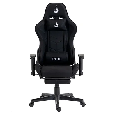 Cadeira Gamer Rise Mode X04, Ângulo Ajustável, Apoio Para os Pés Retrátil, Preto, Tecido - RM-CG-X04-BK-FBC