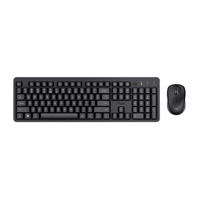 Combo Teclado e Mouse Sem Fio Trust ODY II, 1600 DPI, Pilhas Inclusas, ABNT2, Preto - 26014