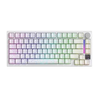 Teclado Mecânico Gamer Sem Fio Attack Shark X820 Ultra, RGB, Switch Shark, White Contour Line - X820 ULTRA White
