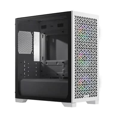 Gabinete Gamer Cooler Master Elite 302 White, Mini Tower, ATX, Lateral em Vidro, 4x FAN ARGB, Branco - E302-WGNN-SAZ
