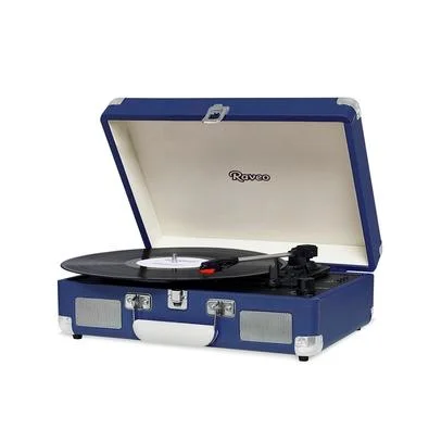 Vitrola HI FI Raveo Sonetto Chrome, Vinyl, Bluetooth, USB, Aux, Navy - 26398