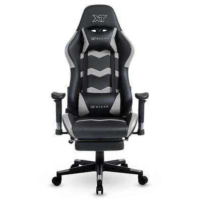 Cadeira Gamer XT Racer Speed Series, Até 120kg, Com Almofadas e Apoio de Pés, Reclinável, Descanso de Braço 2D, Preto e Cinza - XTS170