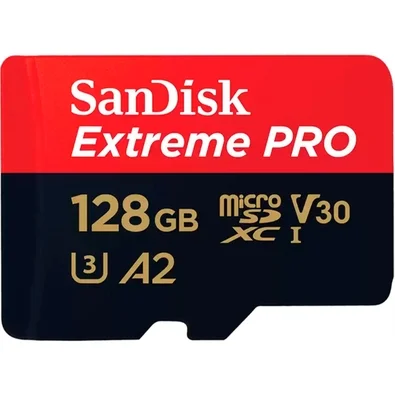 Cartão Micro SD SanDisk Extreme Pro 128GB, UHS-I, Com Adaptador 200MB/s Leitura e 140MB/s Gravação - SDSQXCD-128G-GN6MA