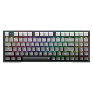 Teclado Mecânico Gamer Machenike K500F-B94W, RGB Switch GR Silver, Tri-Mode Gasket Mount 96%, Cinza - JJ02G300E