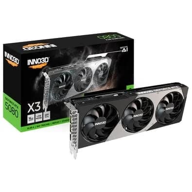 Placa de Vídeo Inno3D RTX 5080 X3 NVIDIA GeForce, 16GB, GDDR7, G-Sync, Ray Tracing, DLSS 4, HDR - N50803-16D7-176068N