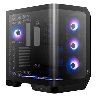 Gabinete Gamer MSI MAG Pano 120R PZ, Mid Tower, Vidro Panoramico, 4x FANs ARGB, ATX, Preto - PANO120RPZ