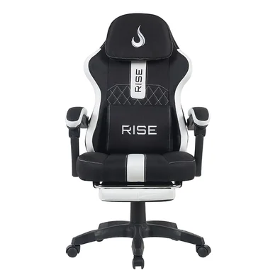 Cadeira Gamer Rise Mode Z11, Ângulo Ajustável, Tecido, Preto e Branco - RM-CG-Z11-BW