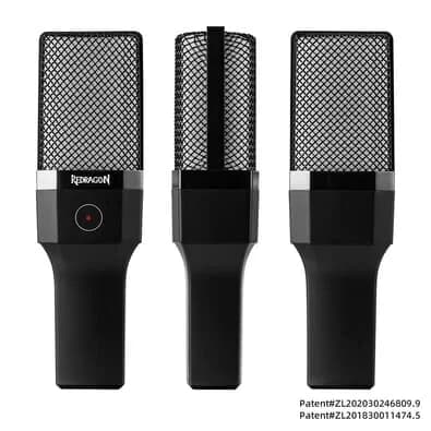 Microfone Gamer Redragon Adne, RGB, Condensador, Cardióide, USB Tipo-C, Preto - GM212