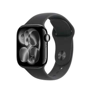 Apple Watch Series 11 GPS + Cellular, Caixa Preta Brilhante de Alumínio de 42 mm, Pulseira esportiva Preta, Tamanho P/M - MF834AM/A