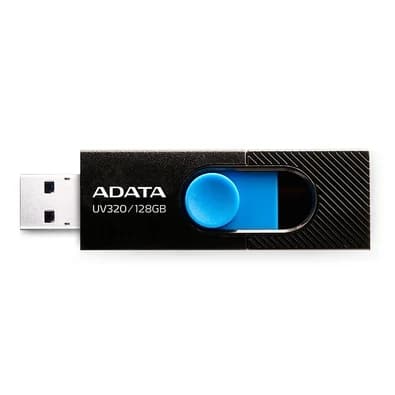 Pen Drive 128GB ADATA UV320, USB 3.2, Retrátil, Preto e Azul - AUV320-128G-RBKBL