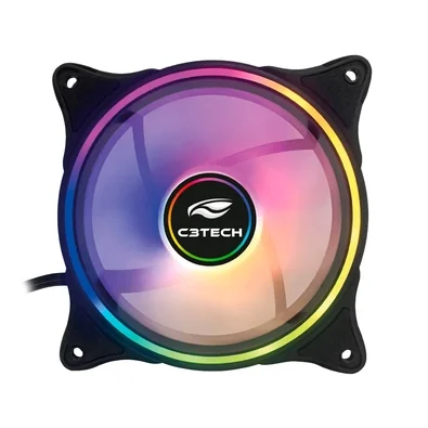 Ventoinha C3Tech Gaming F7-L250RGB, 120mm, ARGB, Preto - F7-L250RGB