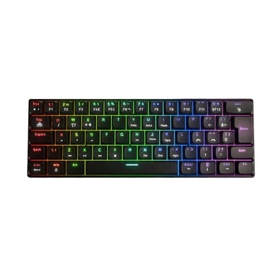 Teclado Mecânico Gamer Husky Prince, 60%, RGB Ampliado, Switch Huano Brown, HotSwap, ABNT, Preto - HTG100PTMA