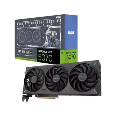 Placa de Vídeo ASUS RTX 5070 ATS OC V2 NVIDIA, Sem RGB, 12GB GDDR7 - 90YV0M1E-M0NA00