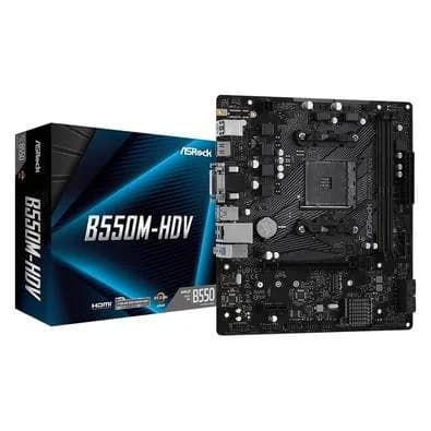 Placa-Mãe ASRock B550M-HDV, AMD AM4, Micro ATX, DDR4, Preto - 90-MXBDJ0-A0UAYZ