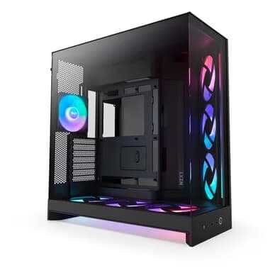 Gabinete Gamer NZXT H9 Flow RGB Plus (2025) Dual-Chamber, Mid Tower, ATX, Lateral em Vidro, Preto - CM-H92FB-P1
