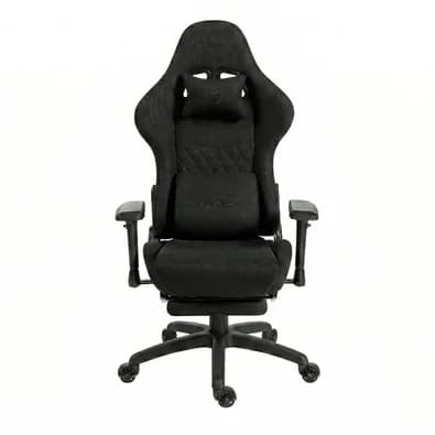 Cadeira Gamer Husky Tempest 4D, Até 145kg, Braços 4D, Almofadas, Reclinável 150º, Tecido, Descanso para Pés, Preta Tecido - HCG700PTT4D