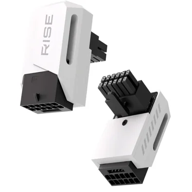 Adaptador para Cabo de Fonte PCIE 5.0 12VHPWR 90 Graus Reverse Rise Mode, Branco - RM-ADPCIE-90-FW-RV