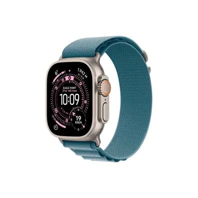 Apple Watch Ultra 3 GPS + Cellular 49 mm Caixa de titânio natural com Pulseira Loop Alpina azul-clara - M