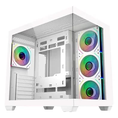 Gabinete Gamer Cooler Master Elite 681 White, Mid Tower, ATX, Lateral e Frontal em Vidro, 4x FAN ARGB, Branco - E681-WHNN-S00