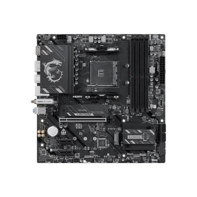 Placa-Mãe MSI B550M Gaming Plus WiFi6E, AMD AM4, Micro ATX, DDR4, Wi-Fi 6E, Bluetooth 5.2, Preto e Prata - B550M GAMING PLUS WIFI6E