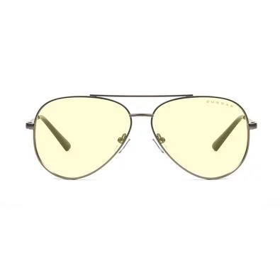 Óculos Gunnar Maverick com Filtro de Luz Azul, Âmbar Amarelo, Armação Gunmetal- MAV-05001