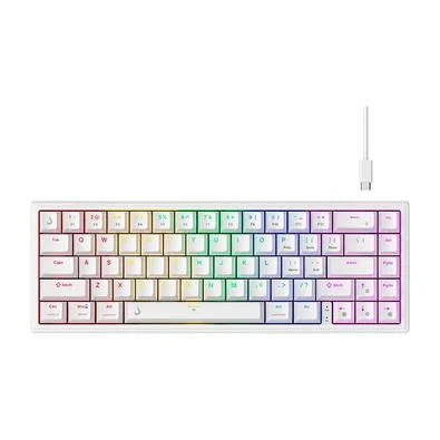 Teclado Mecânico Gamer Rise Mode GM1 Pro White, ARGB, Mini (65%), Switch Outemu Blue, USB-C, Branco - RM-TCM-GM1P-WBLUE