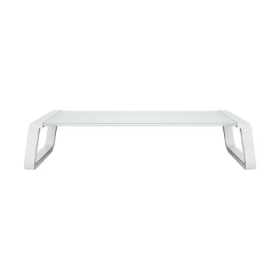 Suporte para Monitor Trust Monta, Vidro Temperado, Base Elevada, Organizador de Mesa, Branco - 25351