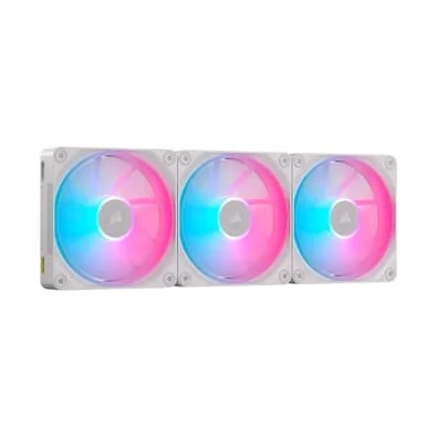 Kit com 3 Ventoinhas Corsair LX RGB Series, iCUE LINK LX120, 120mm, Branco - CO-9051030-WW