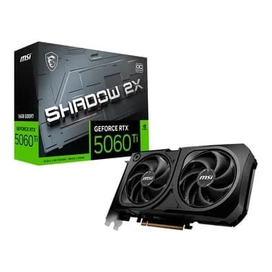 Placa de Vídeo MSI RTX 5060 Ti 16G SHADOW 2X OC PLUS Geforce NVIDIA, 16GB GDDR7, 128 bits, 2617 MHz, DLSS 4, Ray Tracing - G506T-16S2CP