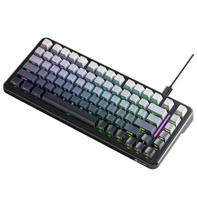 Teclado Mecânico Gamer Attack Shark M86, 75% Compacto, RGB, Moonlight, Cinza/Branco - AS-M86-MN-LG