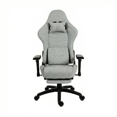 Cadeira Gamer Husky Tempest 4D, Até 145kg, Braços 4D, Almofadas, Reclinável 150º, Tecido, Descanso para Pés, Cinza Tecido - HCG700CZT4D