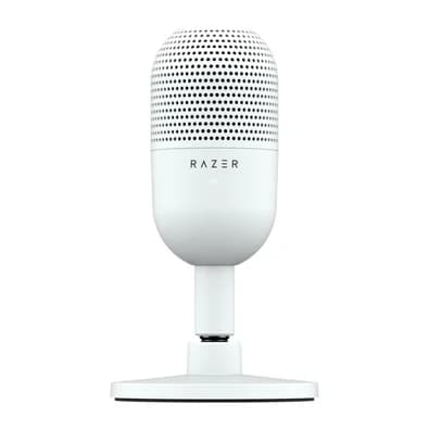 Microfone Razer Seiren V3 Mini, Condensador, Sensor Tap-to-Mute, Ultracompacto, USB, Branco - RZ19-05050300