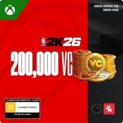 Gift Card NBA 2K26: 200,000 Moedas Virtuais (VC), Xbox