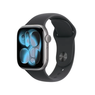 Apple Watch Series 11 GPS + Cellular, Caixa Cinza-espacial de Alumínio de 42 mm, Pulseira esportiva Preta, Tamanho P/M - MF8A4AM/A