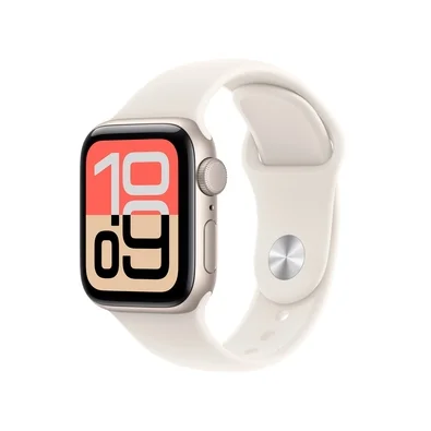 Apple Watch SE 3 GPS, Caixa Estelar de Alumínio de 44 mm, Pulseira Esportiva Estelar, Tamanho P/M - MEHG4AM/A