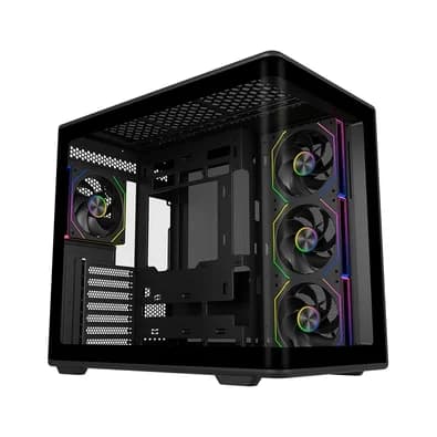 Gabinete Gamer Cooler Master Elite 600 Black ARGB, Mid Tower, ATX, Lateral e Frontal em Vidro, 4x FAN ARGB, Preto - E600-KGNN-S01