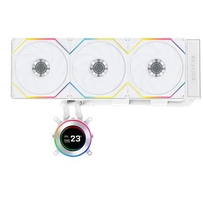 Water Cooler Lian Li Hydroshift II LDC-C 360TL, 360mm, Tela IPS 2.8"", ARGB, Unifans TL, Branco - GHSLCD36TW