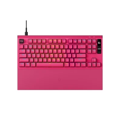 Teclado Gamer Logitech G PRO X2 RAPID, Switches Analógicos Magnéticos, Rapid Trigger, Visor OLED, Layout US, Magenta - 920-014105