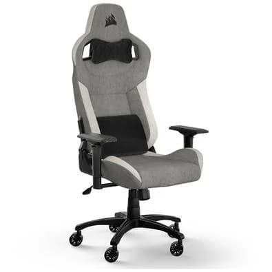 Cadeira Gamer Corsair T3 Rush, Até 120Kg, Com Almofadas, Reclinável, Apoio de Braços 4D, Cinza e Branco - CF-9010058-WW