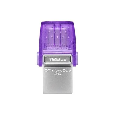 Pen Drive 128GB Kingston DataTraveler microDuo 3C, USB-A/C 3.2 Gen 1, Leitura de 200MB/s - DTDUO3CG3/128GB