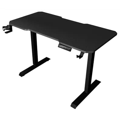 Mesa Gamer Lift Rise Mode Madeira MDF, Com Regulagem de Altura Elétrica, 1 Motor, 3 Memorizações, Preto Fibra de Carbono - RM-ML-01-FB