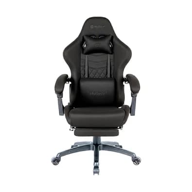 Cadeira Gamer Husky Tempest 700, Até 145kg, Almofadas, Reclinável 150º, Tecido, Descanso para Pés, Preta - HCG700PTT