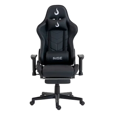 Cadeira Gamer Rise Mode X04, Ângulo Ajustável, Apoio Para os Pés Retrátil, Preto - RM-CG-X04-BK
